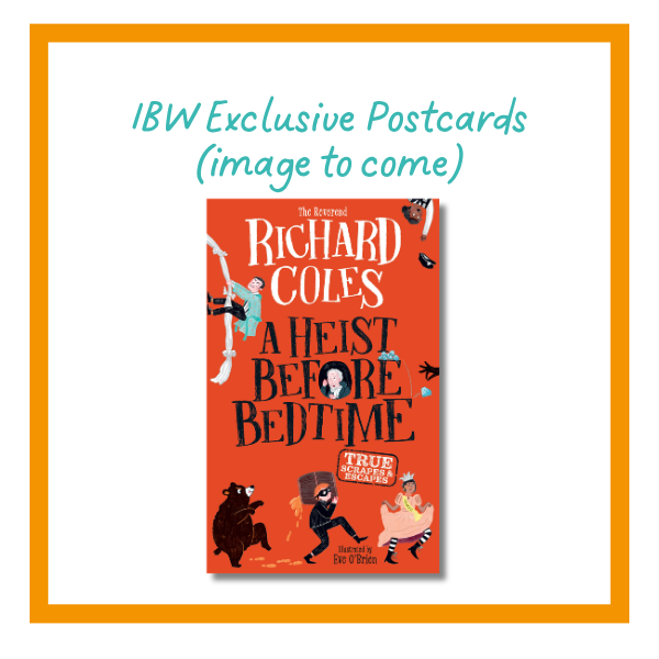 A heist before bedtime holding image on a white background with orange details
